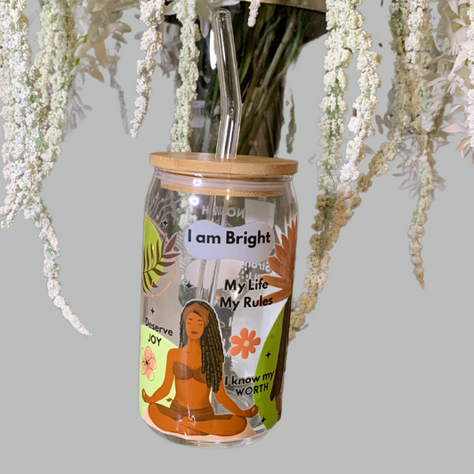 I Am Bright | 16oz Glass Cup