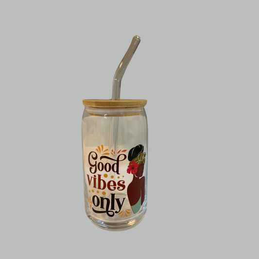 Good Vibes Only | 16oz Glass Cup